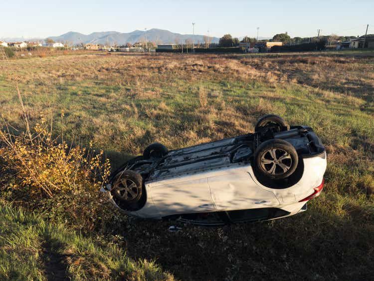 Roadside car accident