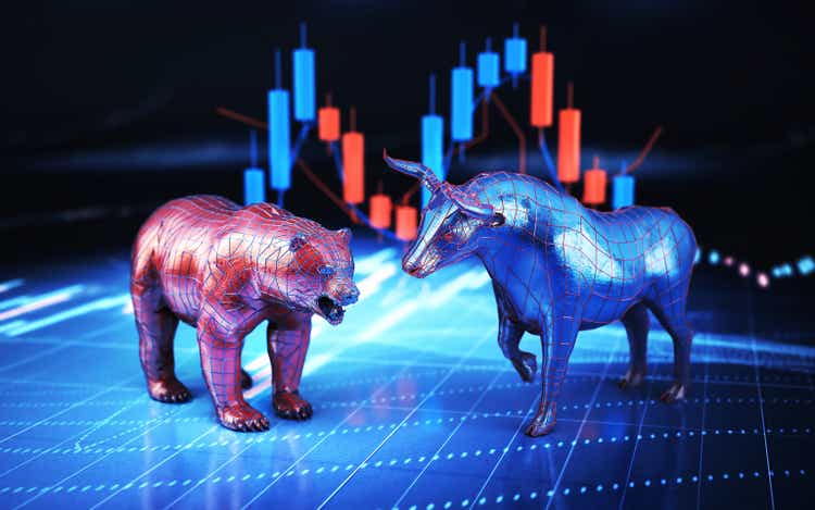 Bull & Bear Market Concept on Financial Chart