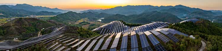 Photovoltaic power generation equipment scene on the mountain