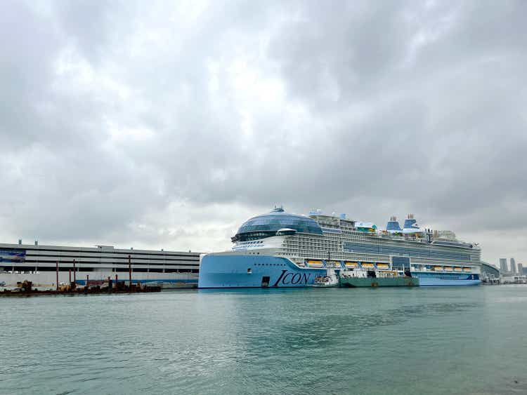 Icon Of The Seas Cruise Ship by Royal Caribbean Moored At Port Miami, Florida, United States of America