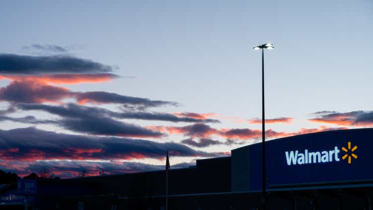Sunset over walmart in Clover, South Carolina.