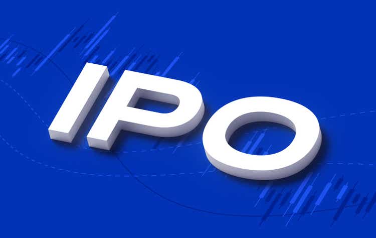 IPO Initial Public Offering Stock Trading Chart 3D Background