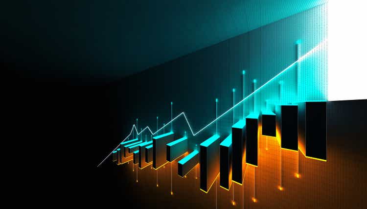 Stairway to success. Trading concept.abstract chart