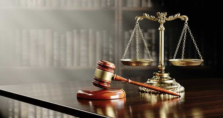 Legal concept: Scales of justice and and the judge