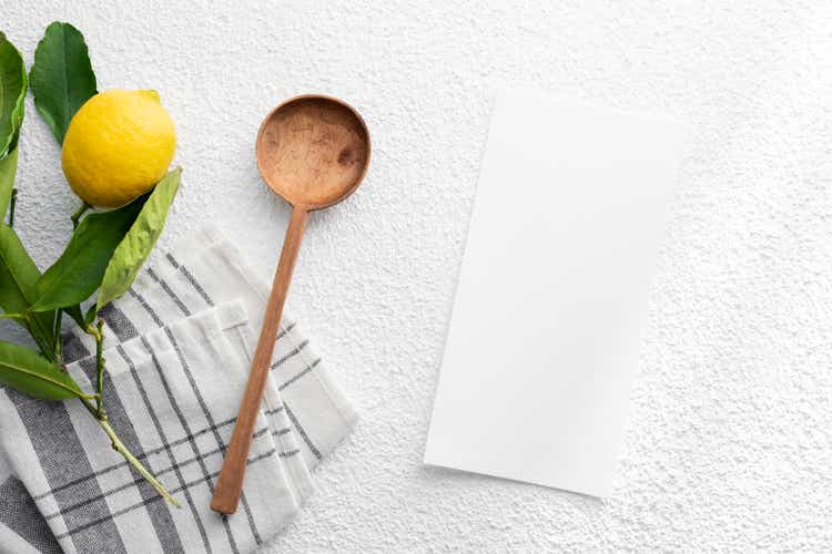 Recipe card template on white background