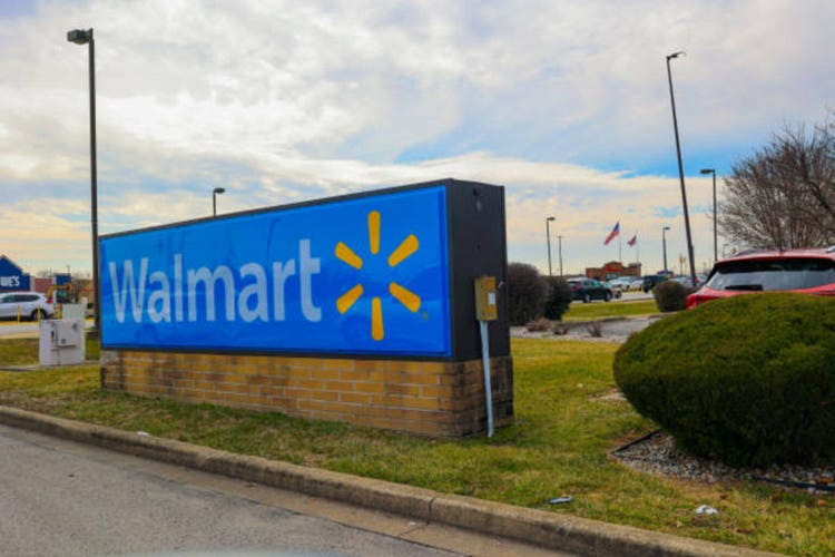 A Walmart sign near an entrance Louisville, Kentucky