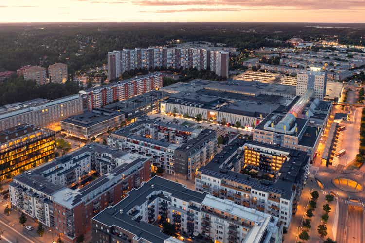 Aerial view of Täby centrum