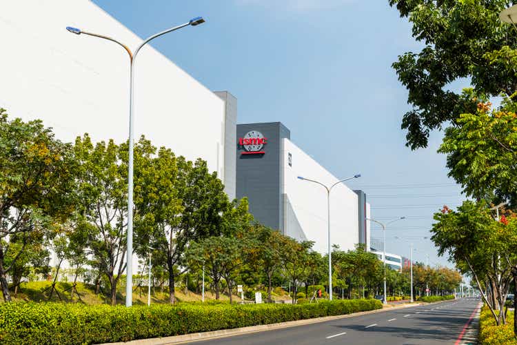 View of the Taiwan Semiconductor Manufacturing Company (TSMC) plant.