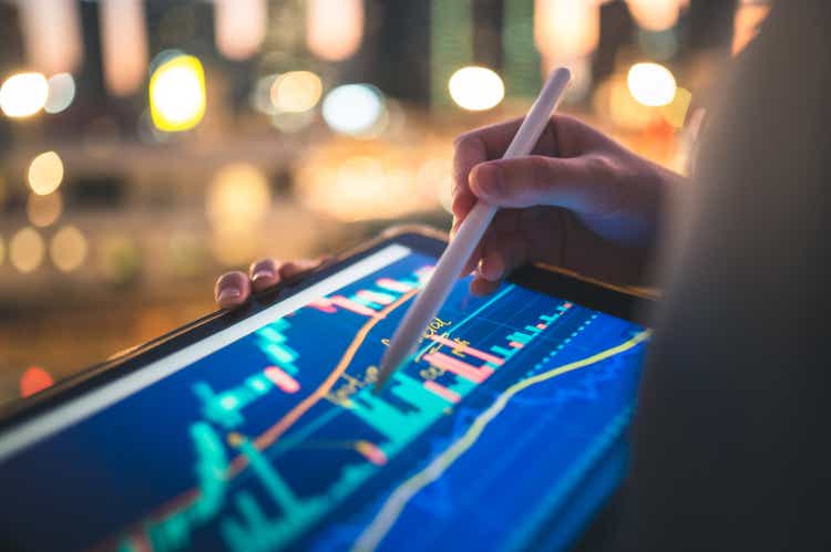 Financial consultant / Advisor analysis investment landscape asset allocation in many assets