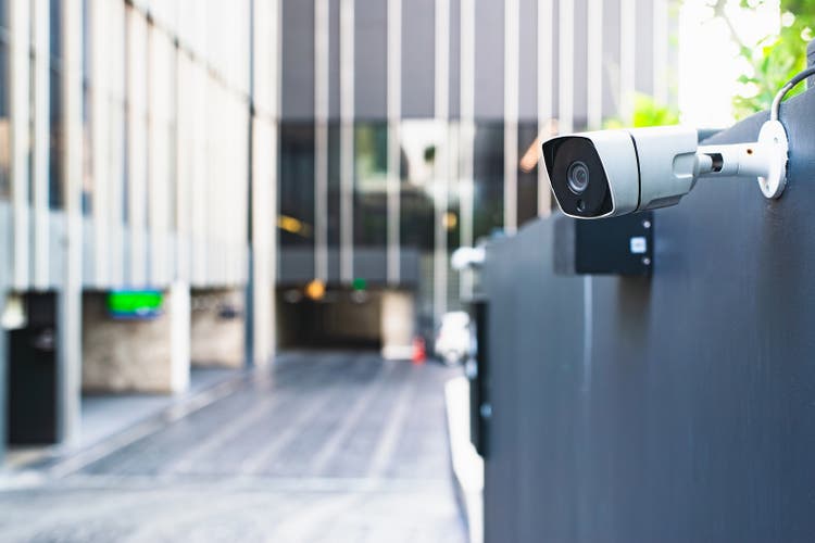 Outdoor Security Camera Monitoring Entrance