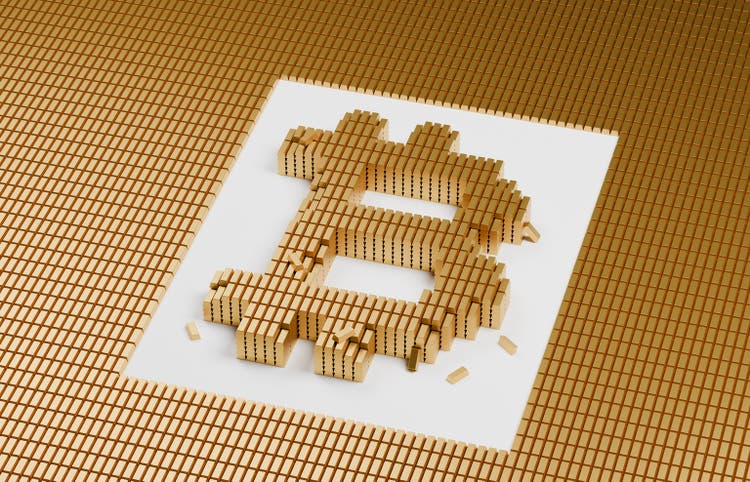 Bitcoin of gold bars
