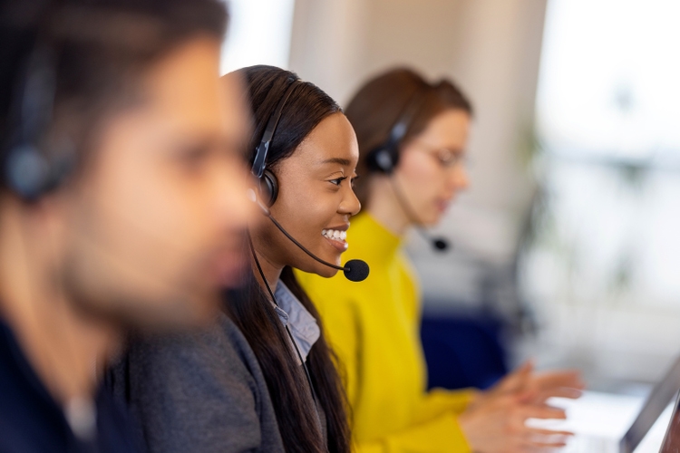 Technical support agents working in the call center