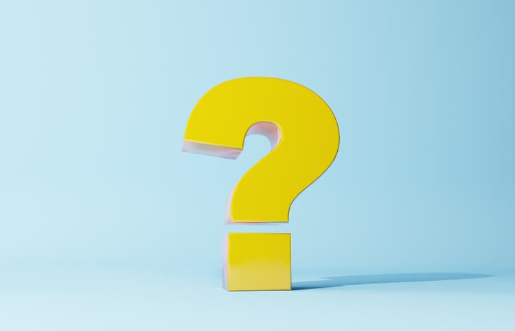 Wide angle view of Question mark
