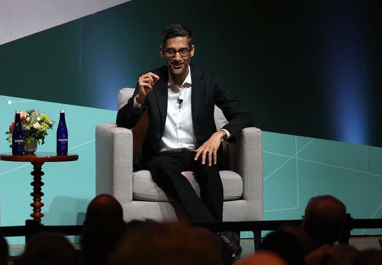 Fed Chair Powell And Google CEO Sundar Pichai Speak At Stanford University