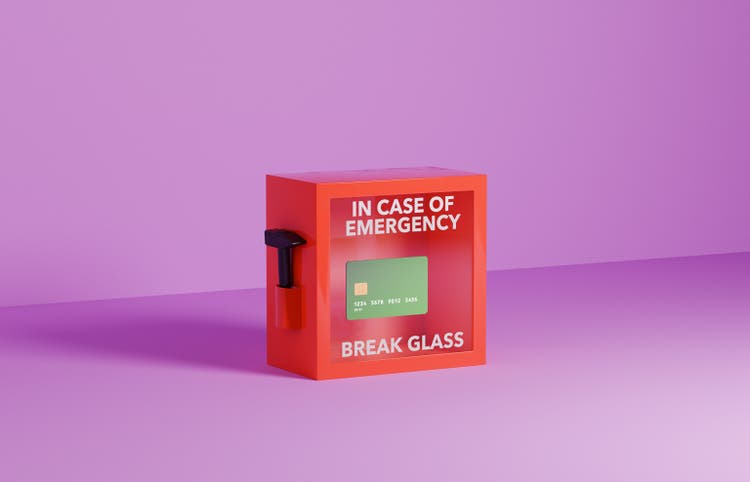 Emergency credit card concept