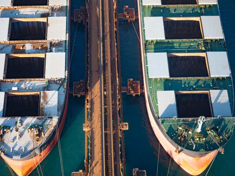 Freighter from above