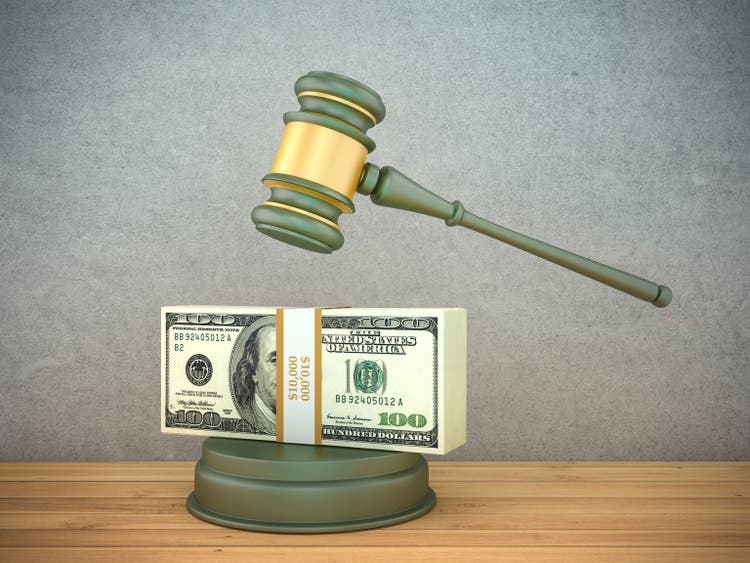Legal Gavel with Dollar Bills Packages