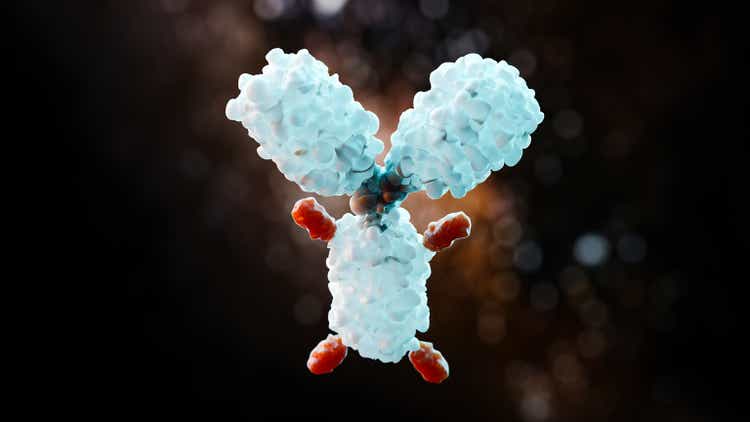 Concept image of an anticancer drug called ADC. 3d rendering