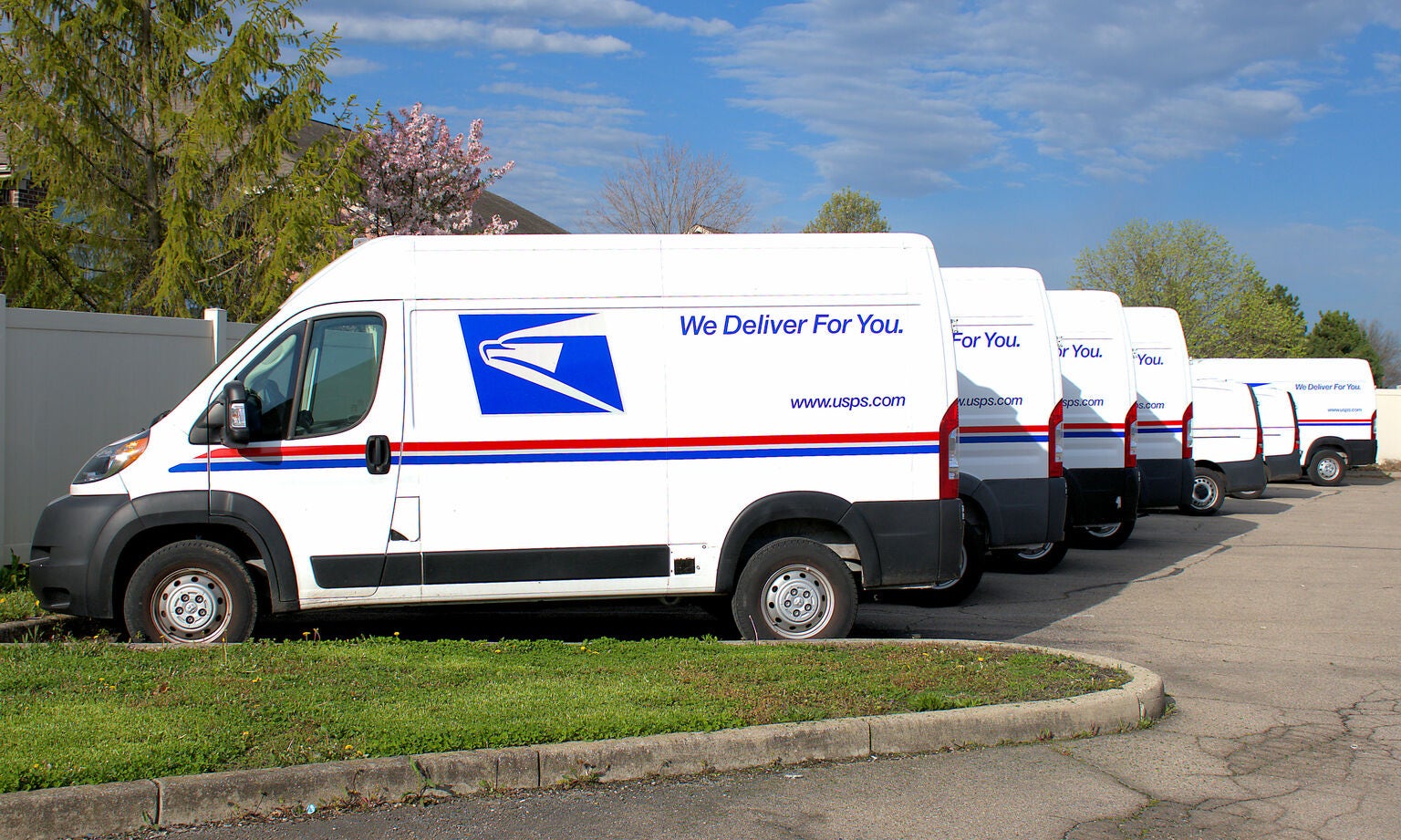 United State Postal Service vans.