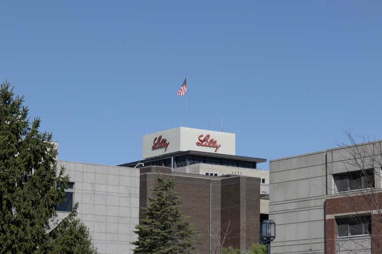 Eli Lilly and Company World Headquarters. Lilly makes Medicines and Pharmaceuticals.