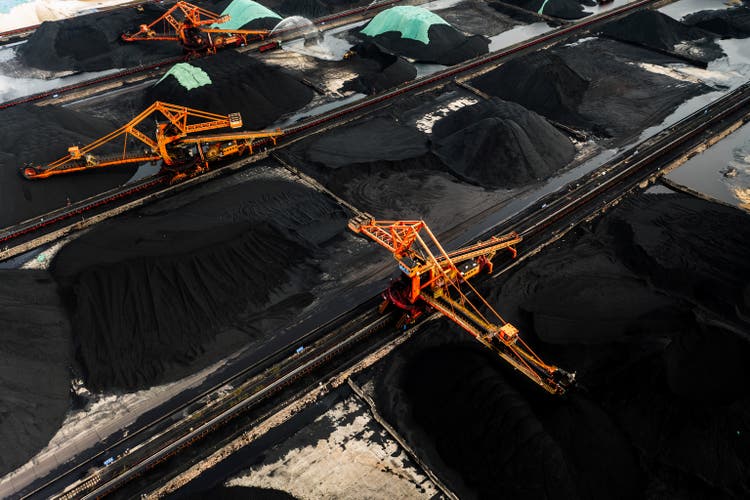 a coal storage yard in Ningbo City, China