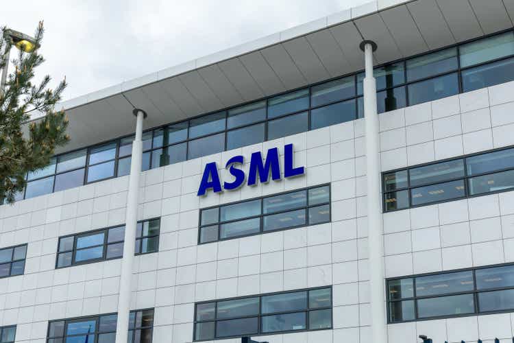 ASML logo sign on the building in Veldhoven