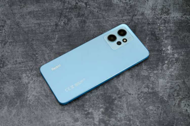 Xiaomi Redmi Note 12 Ice Blue smartphone.