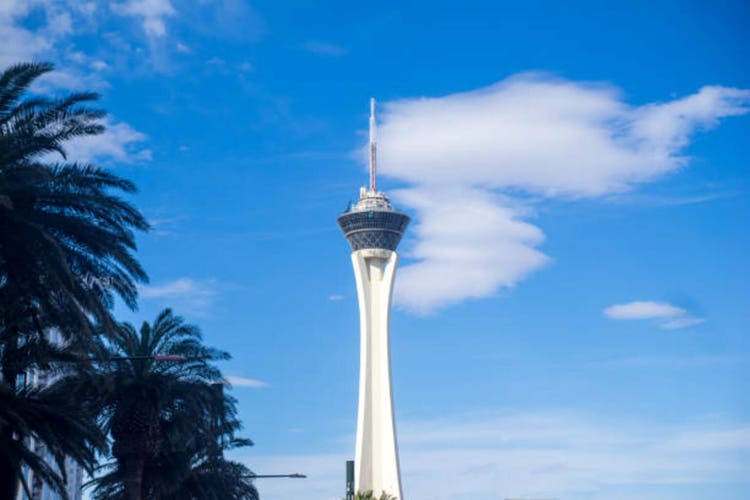 Beautiful Las Vegas with sunshine over the city iconic building