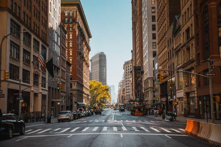 Crosswalk - New York street scene - USA - Stock Photo