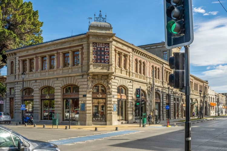 bank building in the centre of old town Punta Arenas