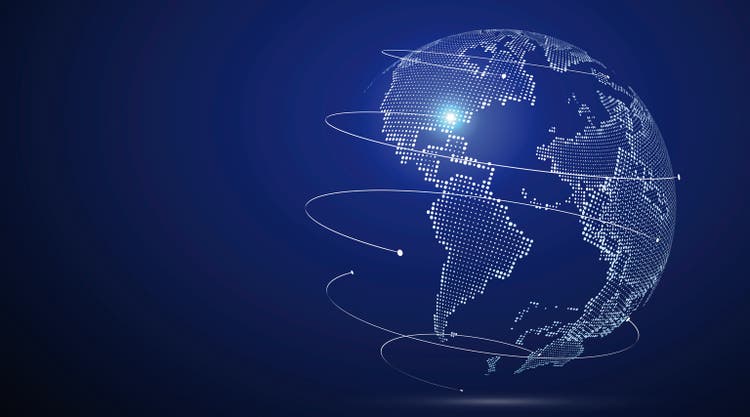 world map with globe