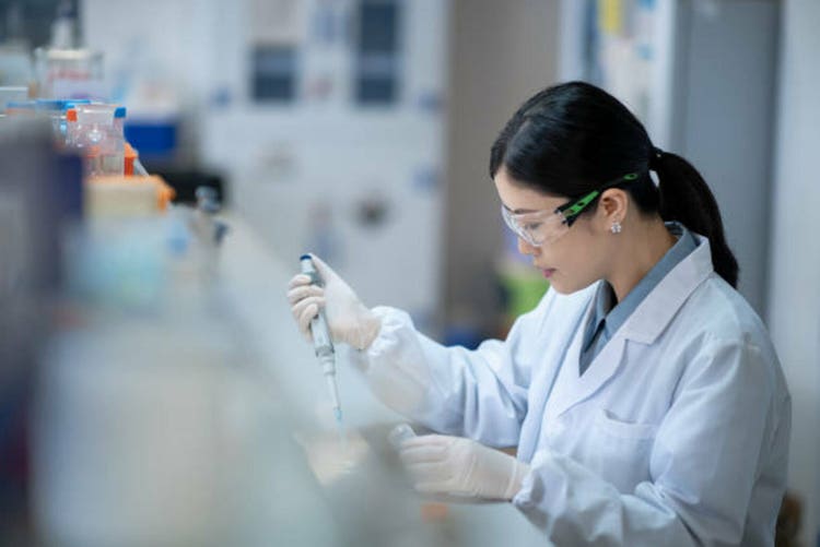 person working in lab