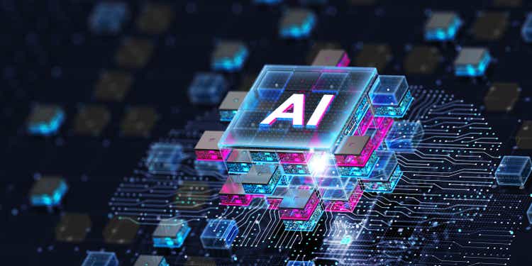 AI Processor. Artificial Intelligence Chip Inside Architecture Concept