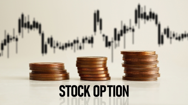 Stock option is shown on the conceptual business photo