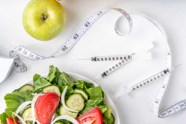 Weight loss injection. Insulin resistance, diabetes, weight loss concept