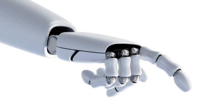 isolated robotic hands functioning as an AI technology assistant.