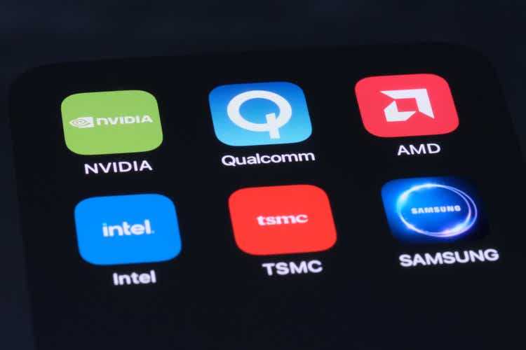 Qualcomm, Nvidia, AMD, TSMC, Intel, Samsung. Verschiedene Halbleiterunternehmen