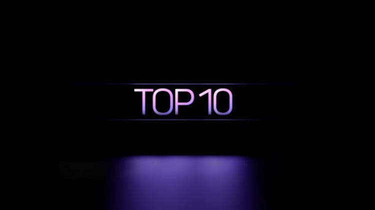 TOP 10 text,luminous neon lettering. Top 10, review, rating, wallpaper, banner.3D render