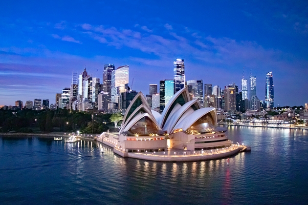 Downtown Sydney before Sunrise