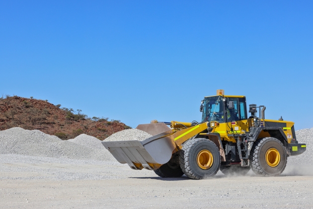 Front-end loader moving ore at a mine in Outback Western Australia