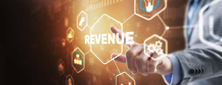 Increase revenue concept. Planning growth and increase of positive indicators in his business