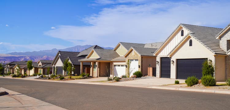 Row of single family homes in Utah