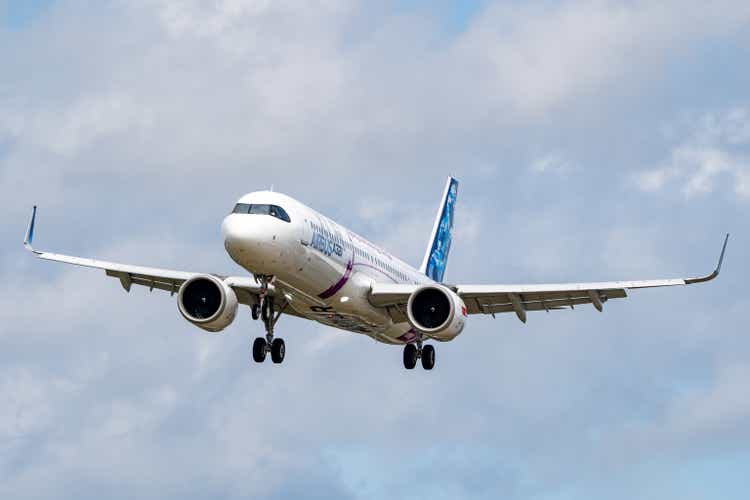 Farnborough, Hampshire - July 22nd 2024: Airbus A321-251NY F-WXLR