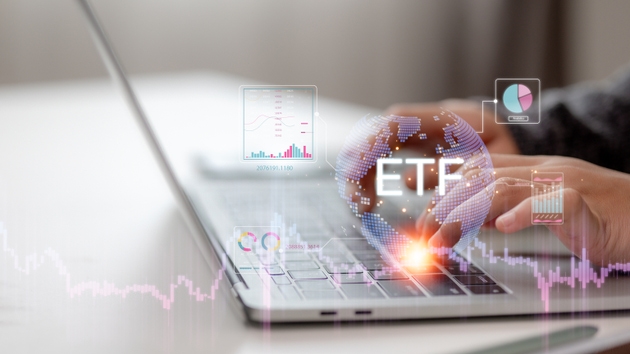ETF Exchange-traded fund stock market trading investment financial concept.