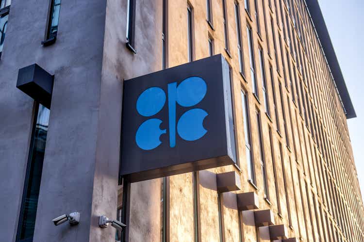 Entrance signage to the headquarters of the Organization of the Petroleum Exporting Countries in Vienna