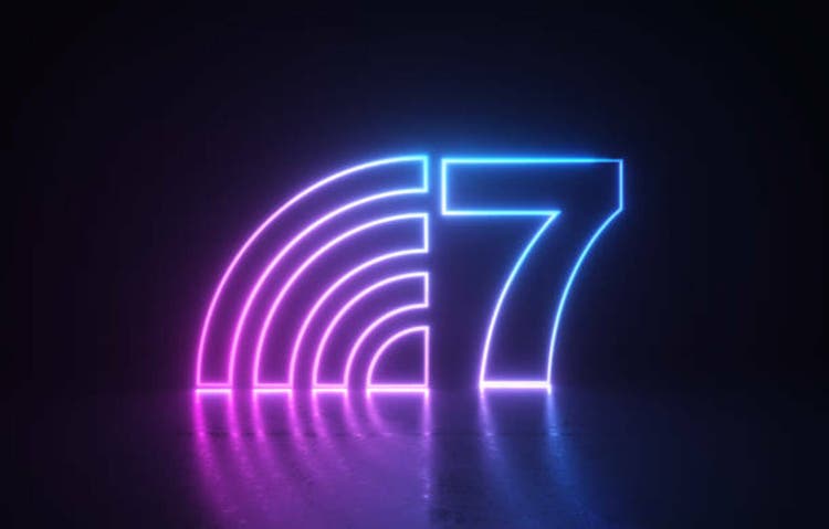 Neon Wi-Fi7 On Black Background