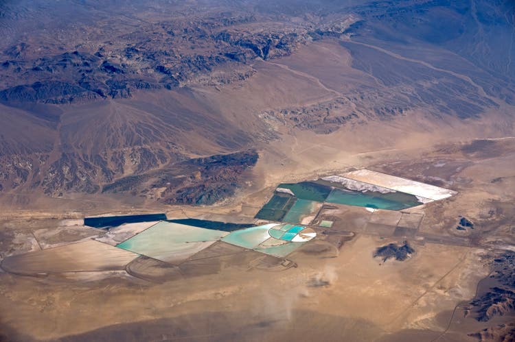 aerial view of Silver Peak Lithium Mine, Nevada