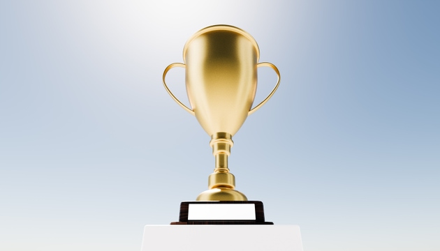 Hero shot of golden trophy