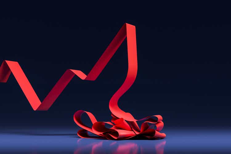 Absteigende rote Graphenlinie, Aktienmarkt und Finanzkrise