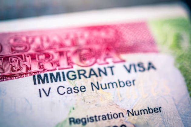 Close-Up of a United States Immigrant Visa Featuring IV Case Number, Registration Number, and Essential Identification Details for Immigration and Travel Purposes